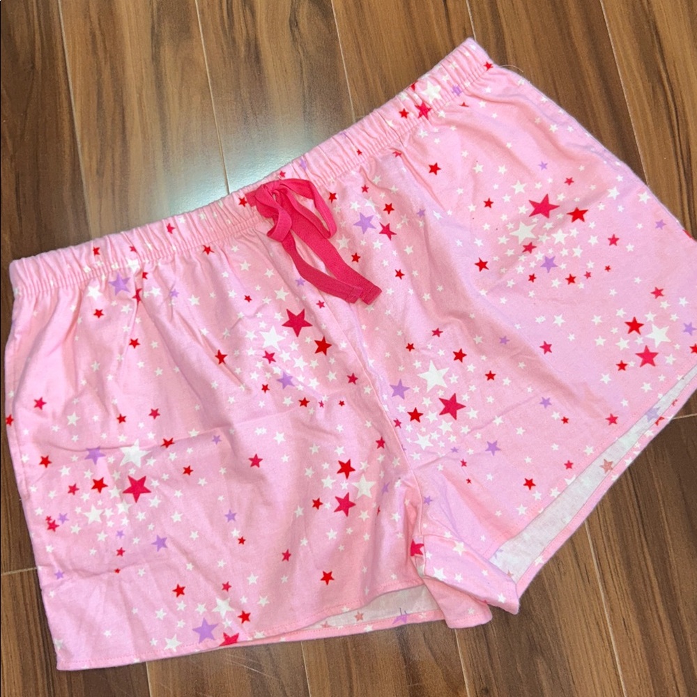 XXL Sleep Chic 100% cotton star pink pajama shorts